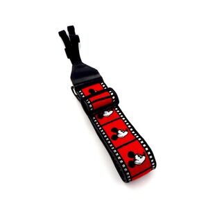 Vtg RARE Disney Mickey Mouse‎ Pattern Camera Strap Red Black Caddy Photo 80s